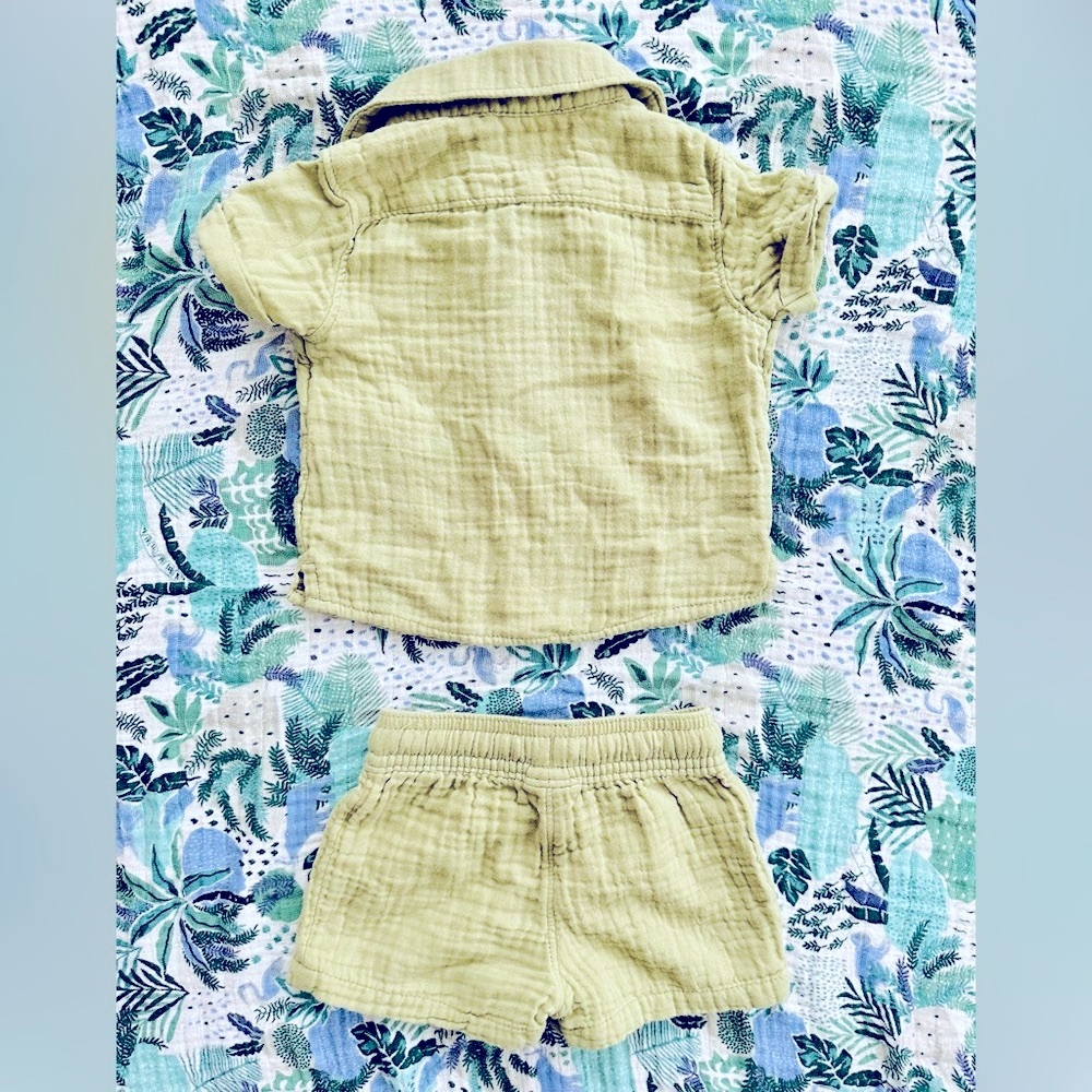 Carter’s Little Planet Organic Cotton Gauze Shirt & Shorts Set - 3 months - Picture 5 of 6